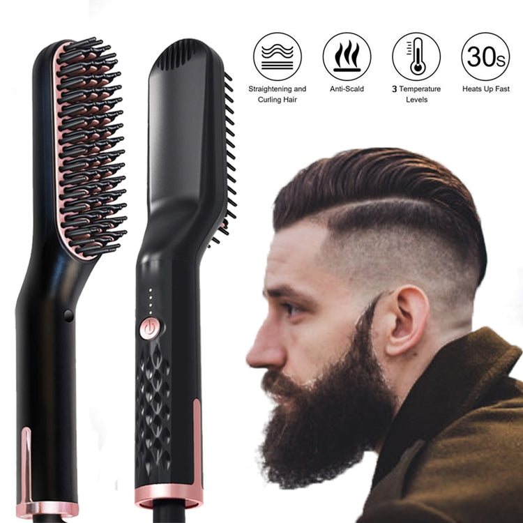 Multifunctional Beard and Hair Straightener Brush - TRNDSETR