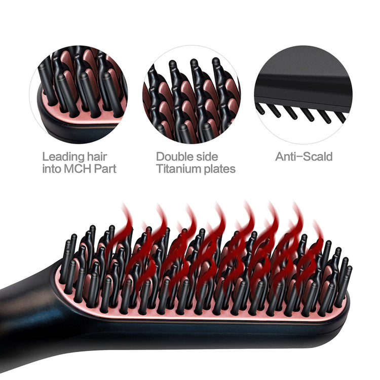 Multifunctional Beard and Hair Straightener Brush - TRNDSETR