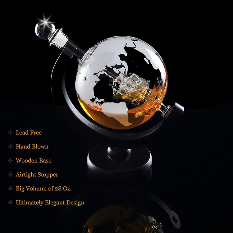 Globe Decanter With Ship - TRNDSETR