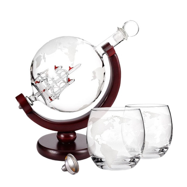 Globe Decanter With Ship - TRNDSETR