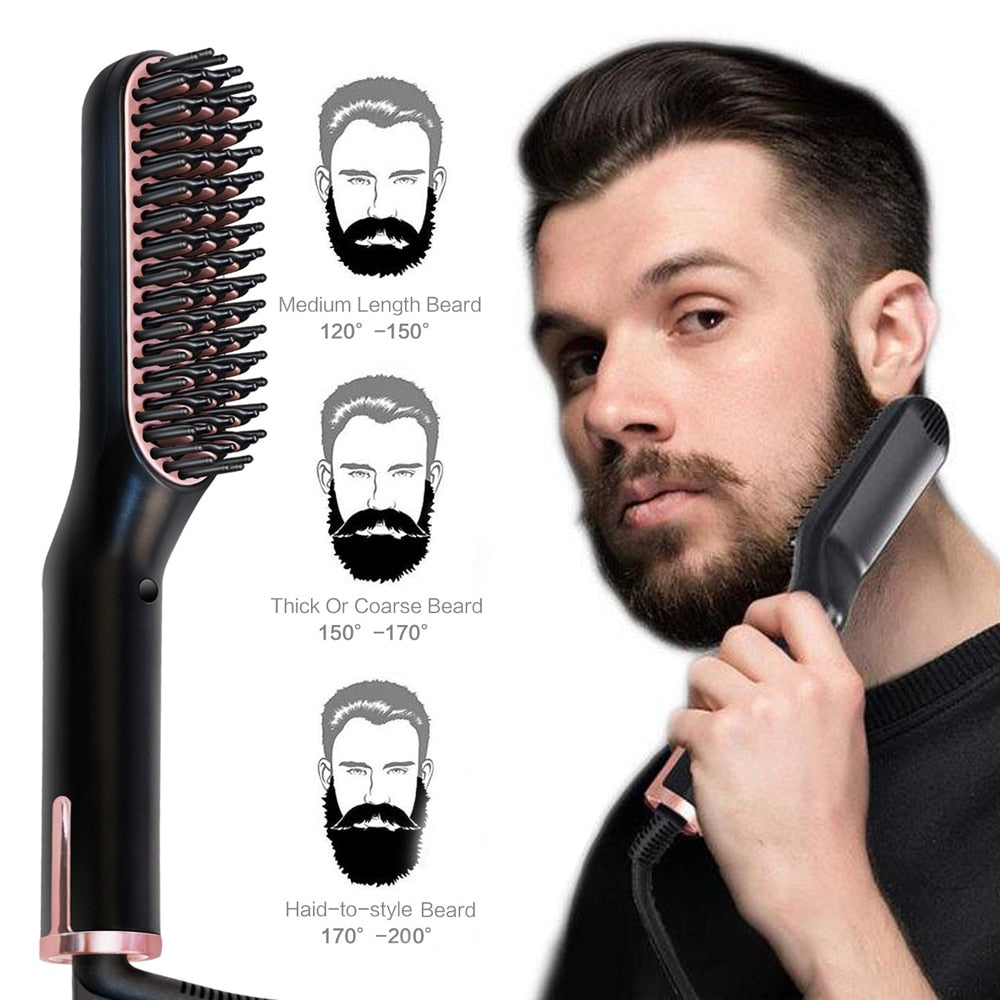 Multifunctional Beard and Hair Straightener Brush - TRNDSETR