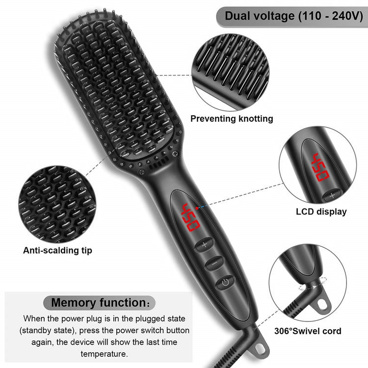 Multifunctional Beard and Hair Straightener Brush - TRNDSETR