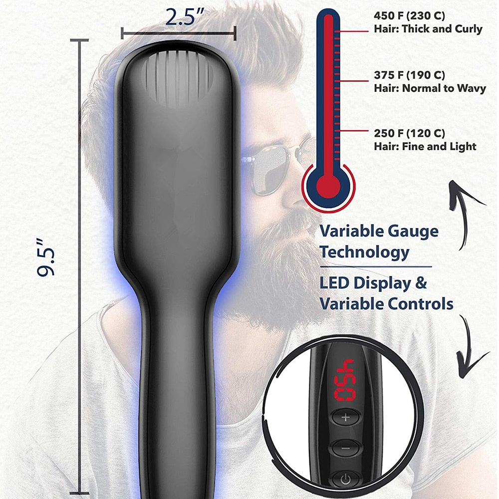 Multifunctional Beard and Hair Straightener Brush - TRNDSETR