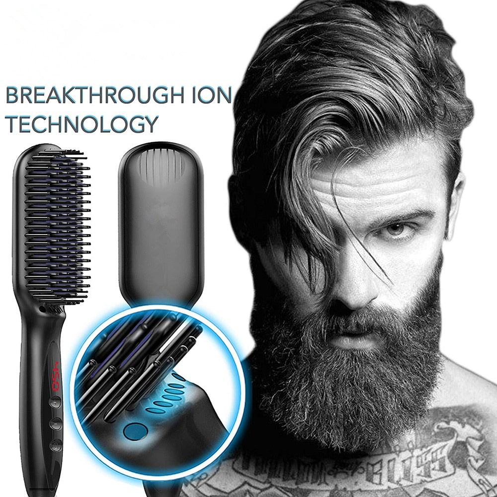 Multifunctional Beard and Hair Straightener Brush - TRNDSETR