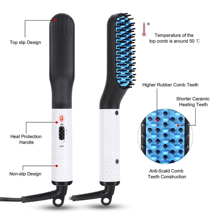 Multifunctional Beard and Hair Straightener Brush - TRNDSETR