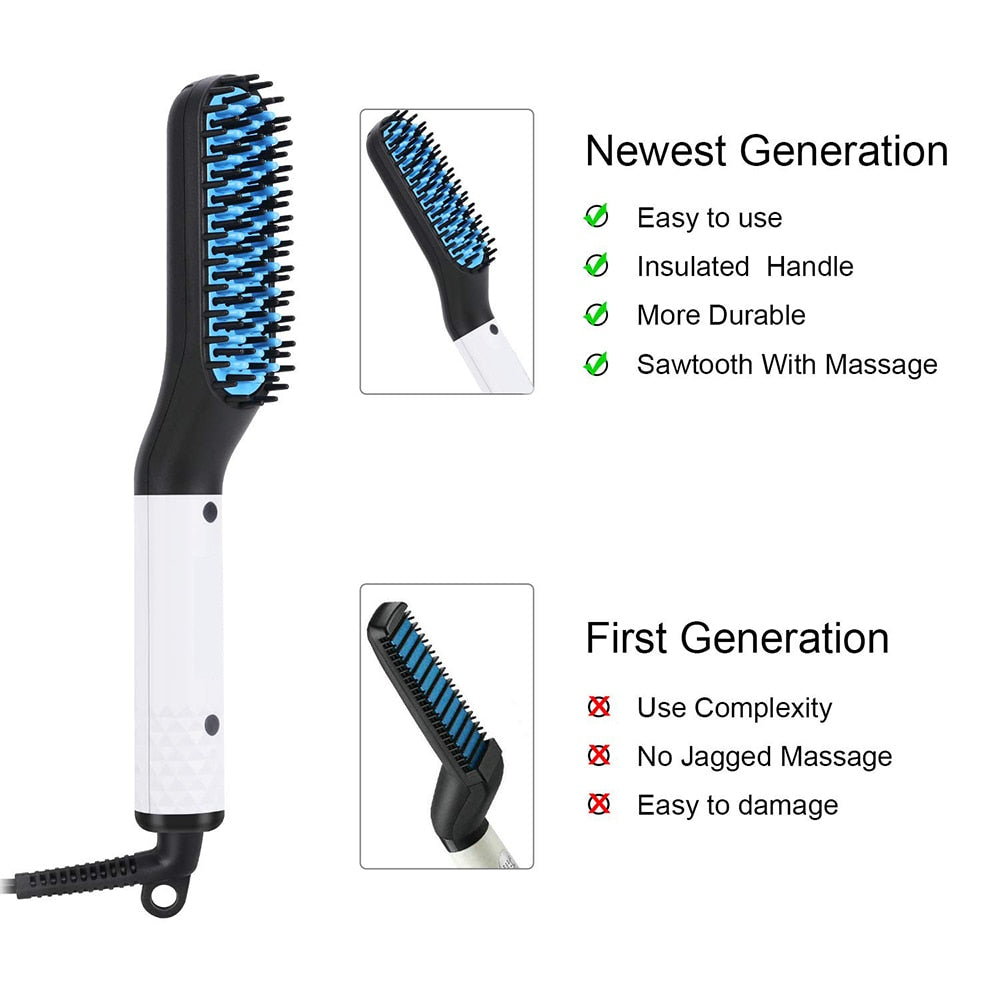 Multifunctional Beard and Hair Straightener Brush - TRNDSETR