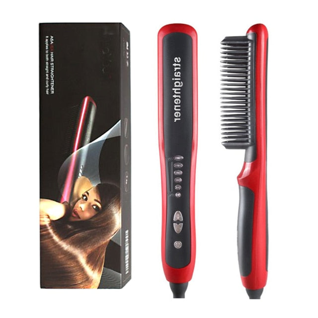 Multifunctional Beard and Hair Straightener Brush - TRNDSETR